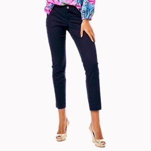 Lilly Pulitzer Kelly Textured Ankle Length Skinny Pants